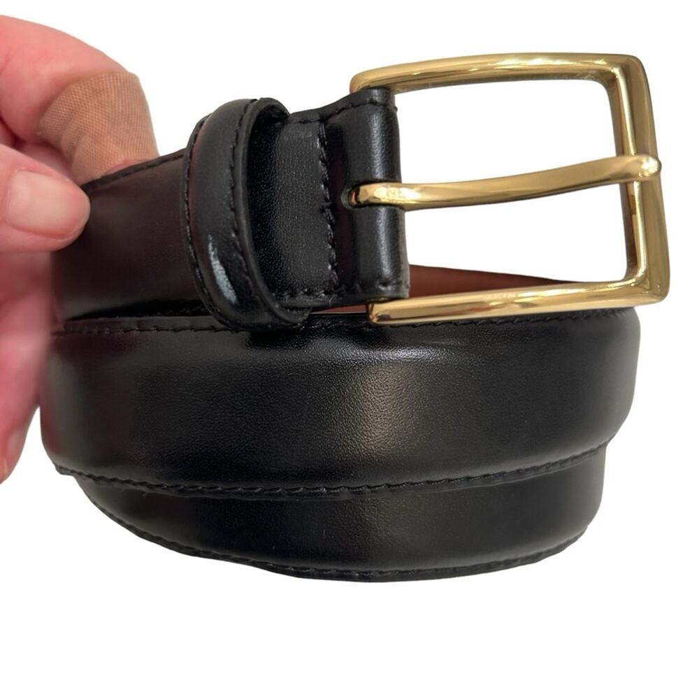 Joseph A Bank Italian Leather Black Belt Size 36